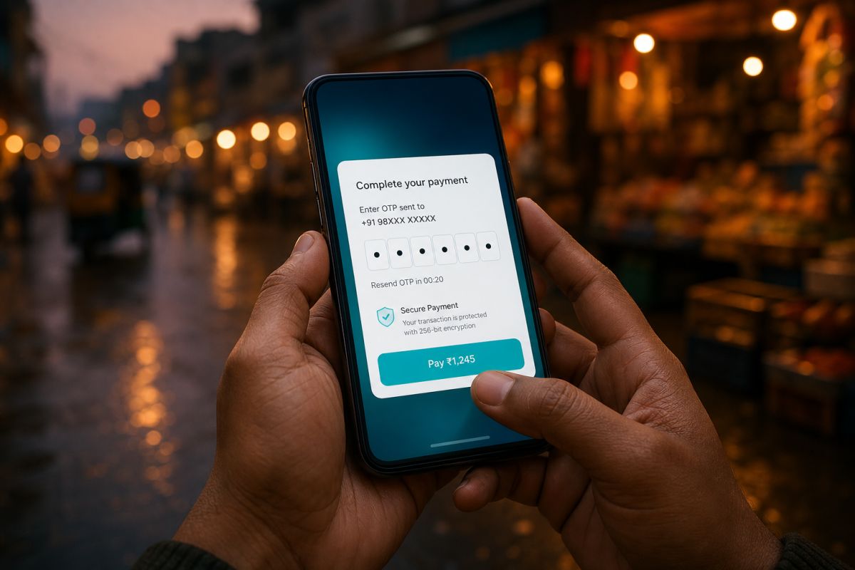 Checkout overlay on a phone